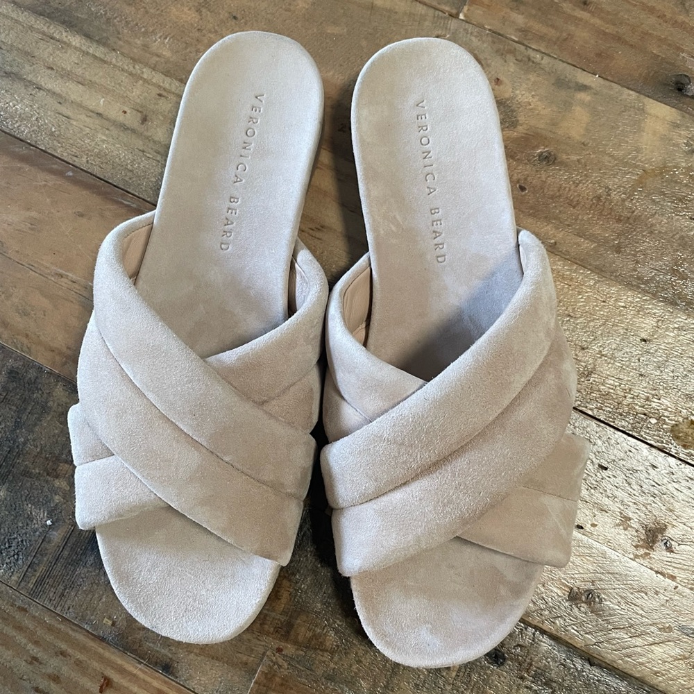 BRAND NEW Veronica Beard Elise Slide Sandal- Sand, Sz 8